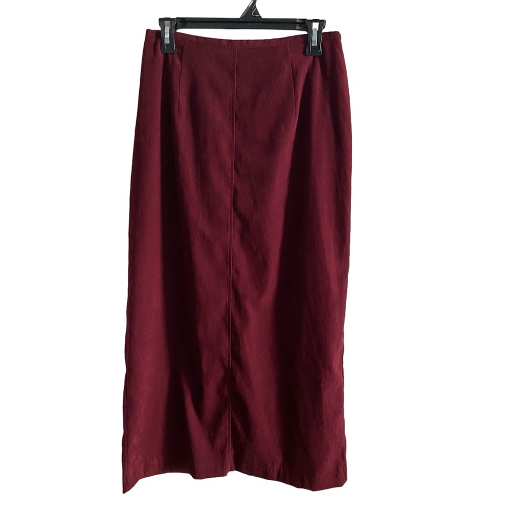 First Option Vintage Dark Reddish Plum Maxi Skirt